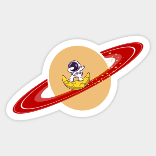 Surfing Saturn Sticker